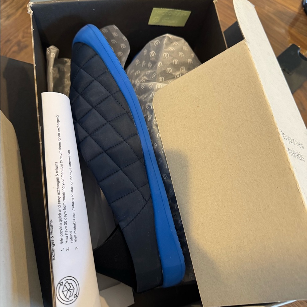 Mahabis Curve Quilted Slippers - Dark Navy and Blue - Picture 5 of 5